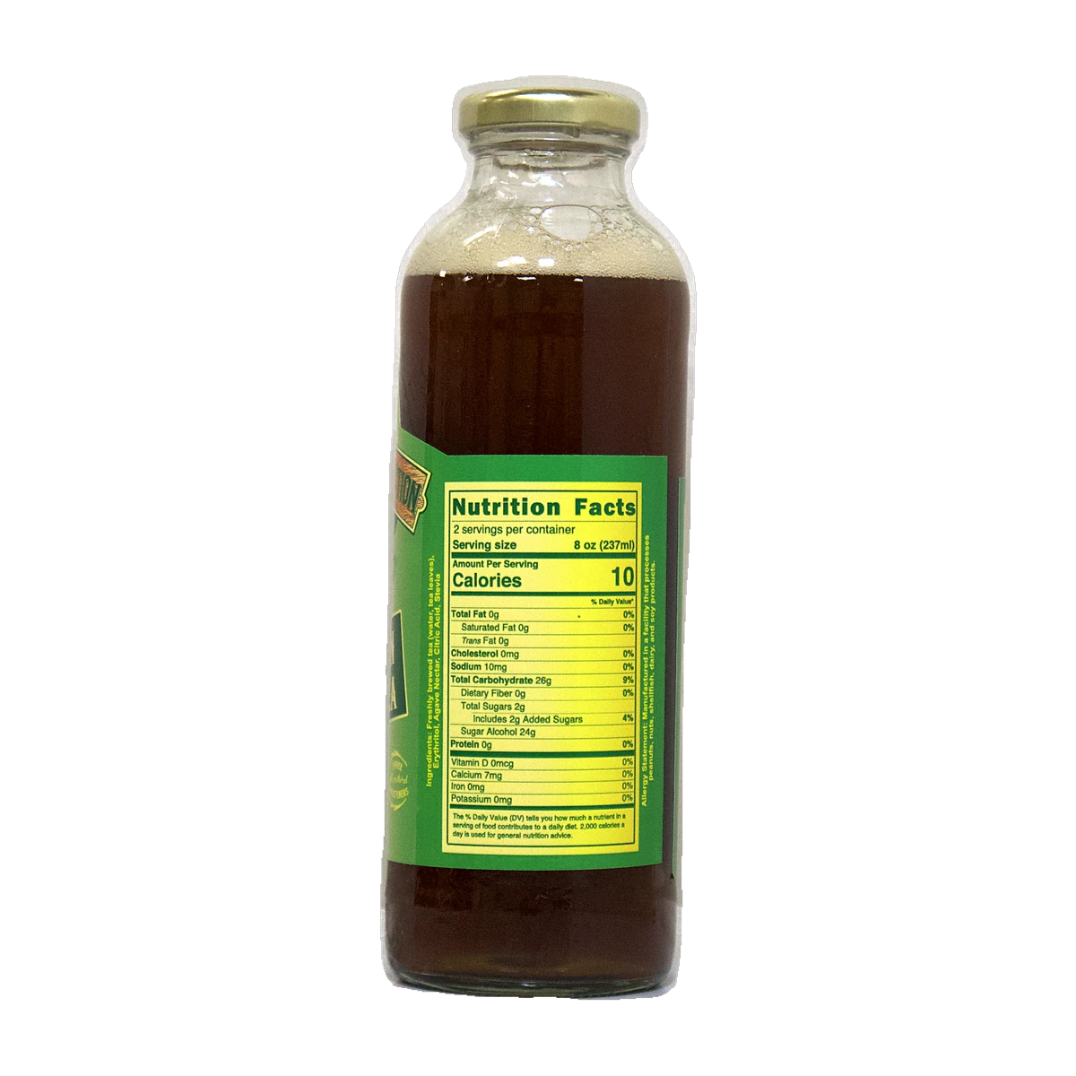 Southern Sweet Tea ingredients and nutrition panel